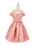 Crayon Kids Girls Multi Color Cold Shoulder Rhinestone Bow Christmas Dress 2T-14 - SophiasStyle.com